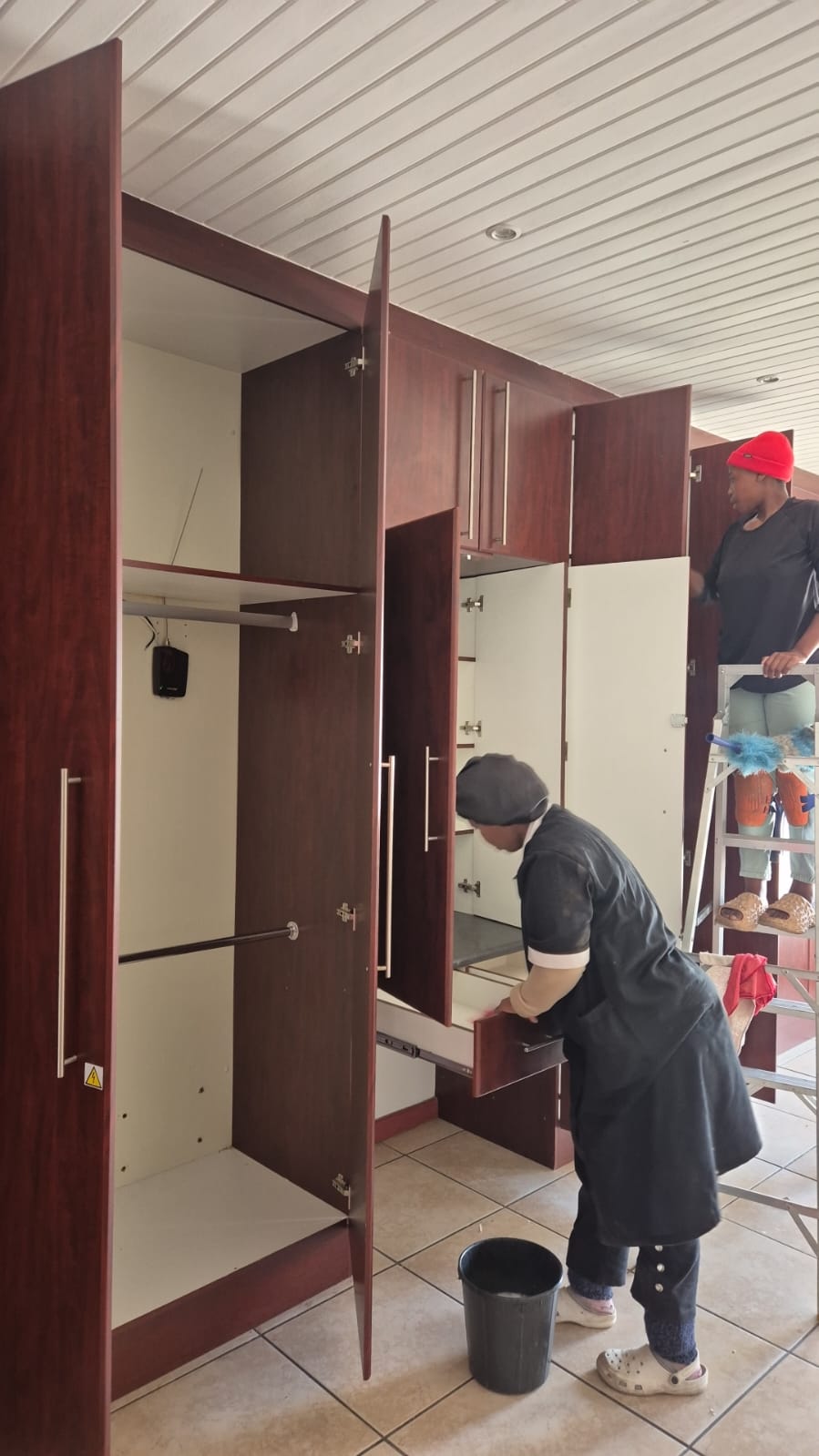 Cleaning in progress